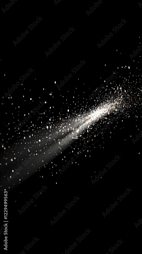 Obraz premium Abstract Background with Sparkling Particles Flowing Dynamically on Black Background