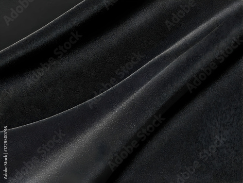Close-up of Black Satin Fab...