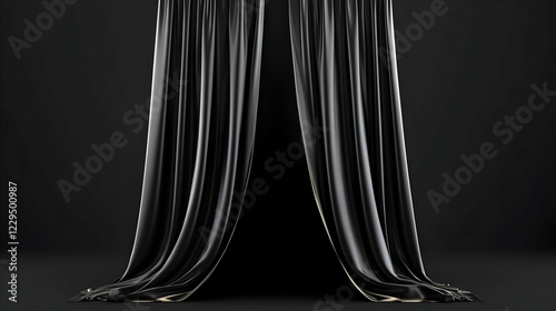 Black Curtains Gracefully D...