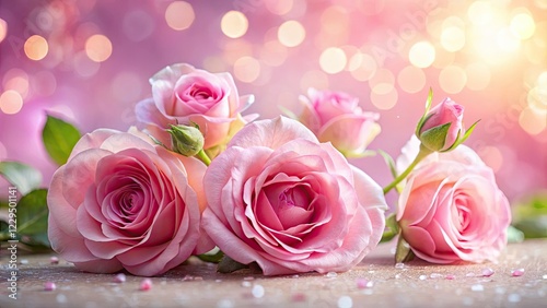 Soft Pink Roses Bokeh Background - Romantic Floral Art