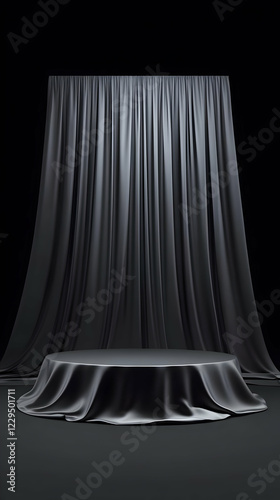 Round Podium Covered with B...