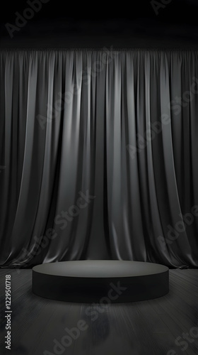 Black Podium Stands Elegant...