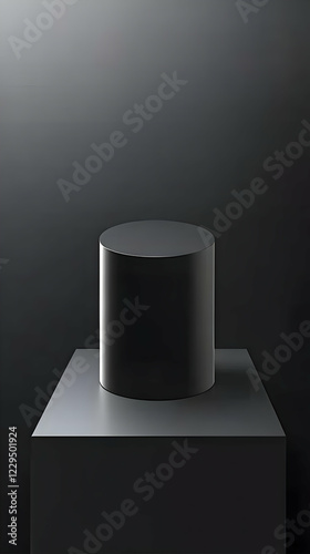 Black Cylinder on a Square ...