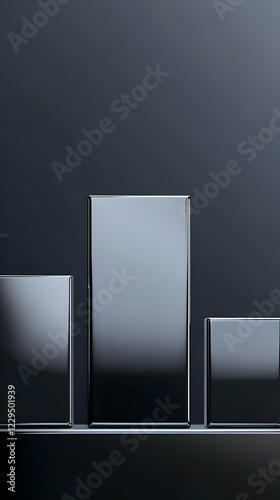 3D Render of Abstract Black...