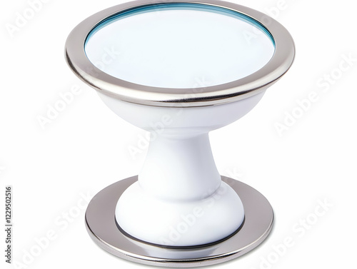 White Ceramic Bowl with Met...