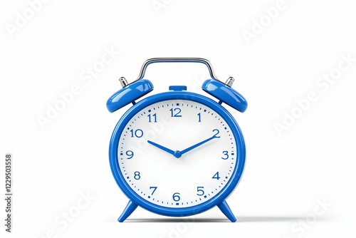 Blue Alarm Clock Shows Time...