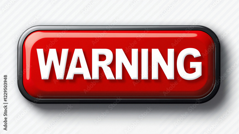 High-Resolution Vibrant Red Warning Button Sign Plate for Safety Training, Public Service Announcements, and Marketing Materials High-Resolution Vibrant Red Warning Button Sign Plate for Safety Training, Public Service Announcements, and Marketing Materials