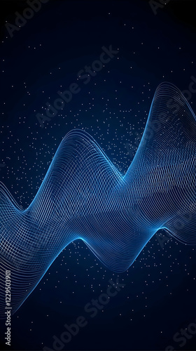 Abstract Blue Wave Pattern ...