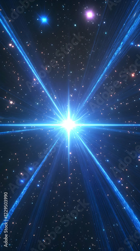 Bright Star Emits Light Bea...