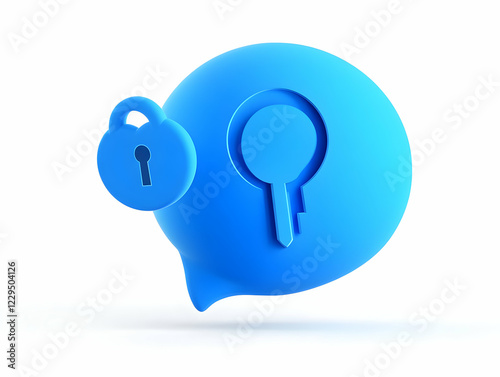 3D Blue Speech Bubble with ...
