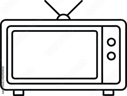 television line art vector, tv icon symbol, television outline vector