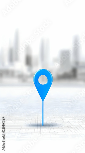 Blue Location Pin Marks a S...