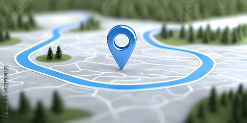 3D Location Pin Marks the S...