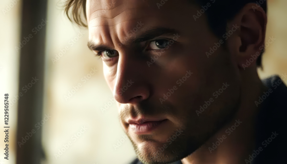 Man with a serious expression on his face Man with a serious expression on his face