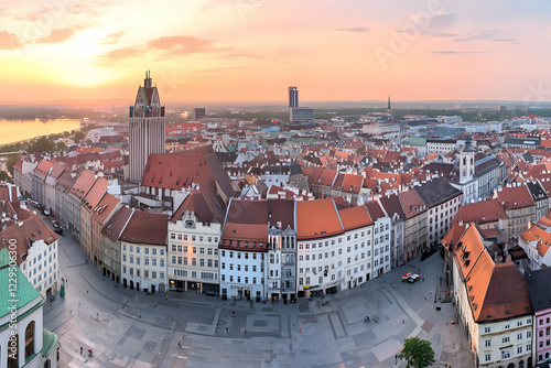 Picturesque European citysc...