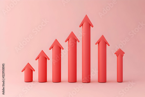 3D Red Arrows Gradually Increase in Height on Pink Background Free Download 3D Red Arrows Gradually Increase in Height on Pink Background - GFXLoad