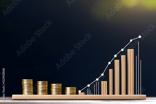 Stacked Coins and Rising Ba...