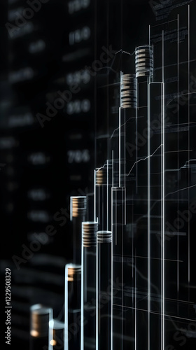Abstract 3D Financial Chart...