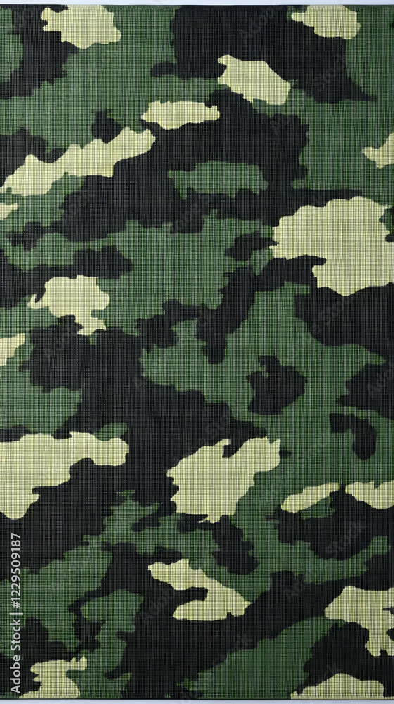 Camouflage Fabric Texture Displays a Classic Military Pattern Seamlessly Woven for Disguise. Camouflage Fabric Texture Displays a Classic Military Pattern Seamlessly Woven for Disguise.