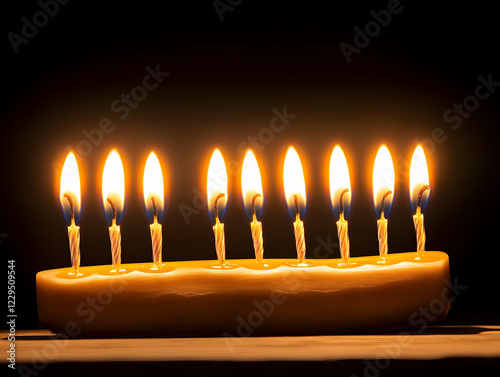 Nine Lit Candles Burn Brigh...