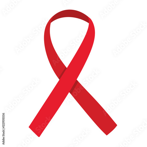 Red ribbon - symbol of Bleeding Disorders Awareness Month, Hemophilia Day. Vector design element isolated