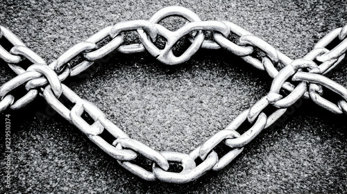 Silver Metal Chain Forms a ...