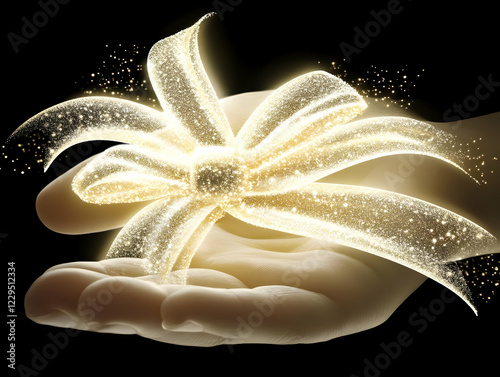 A Hand Holds a Sparkling Go...