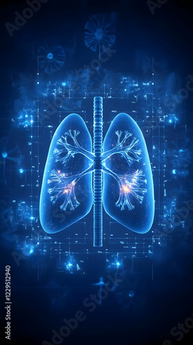3D Illustration of Lungs Sh...
