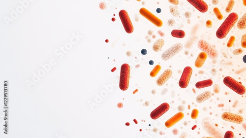 Detailed 3D Model of Microorganisms: A Scientific Visual Representation of Bacteria photo