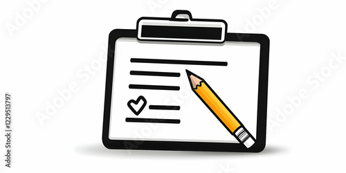 Clipboard with Pencil and C...