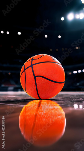 Basketball Rests on Shiny C...