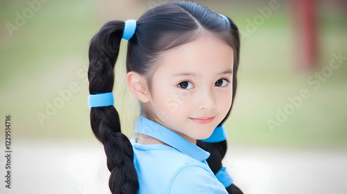 Smiling Young Girl with Bra...