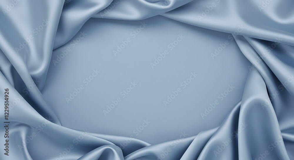 Obraz premium Classic soft blue silk texture with soft folds and an open space for product promotions