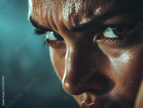 Sweaty Face Close-Up: Inten...