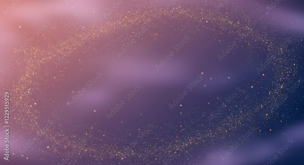 Fototapeta premium Abstract luxury fluid background with gold dust particles and copy space in the center.