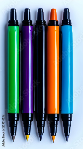 Five Colorful Markers Stand...