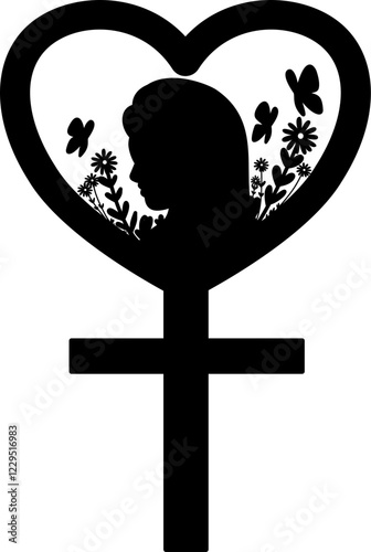 International women day silhouette illustration