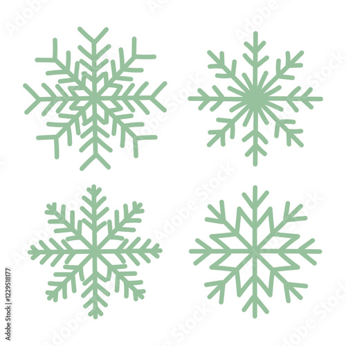 Snowflakes. The prickly elements are blue on white. Isolated snow forms. Winter icons. The symbol of snow or snowflakes. Snow. Winter objects are a fluffy element. A cold object