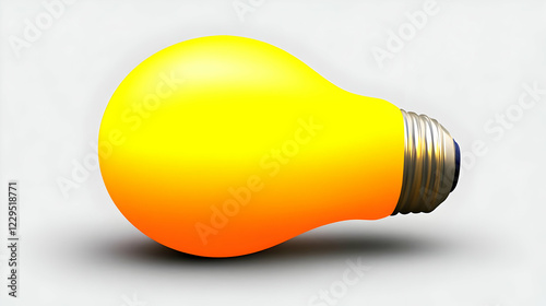 3D Yellow Light Bulb Create...