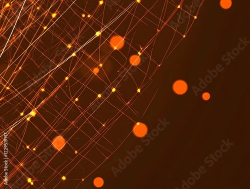 Abstract Orange Glowing Lin...