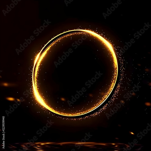 Glowing Golden Circle Frame...