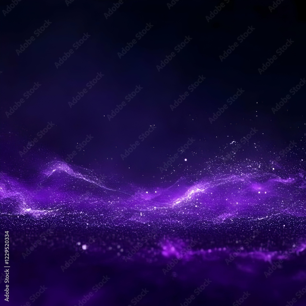 Abstract Purple Background with Wavy Particle Effects and Glowing Particles Creates a Mystical Atmosphere Abstract Purple Background with Wavy Particle Effects and Glowing Particles Creates a Mystical Atmosphere