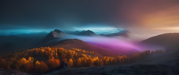 Papier peint photo Pantone 2025 Mocha Mousse An imaginative landscape where colors ever evolve through the seasons and outside  © RobinsonIcious