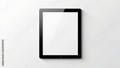 Sleek Digital Tablet Mock-Up on White Background for Branding, App Design, and Promotional Graphics photo