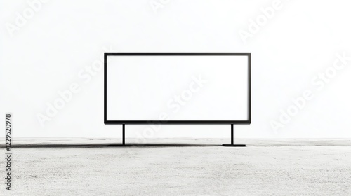 A young startup founder presenting a white signboard with space for branding, business marketing concept, isolated on white background photo