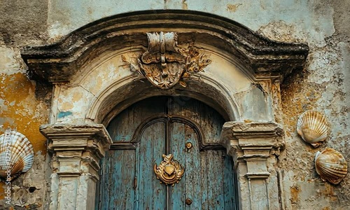 old wooden door in a church