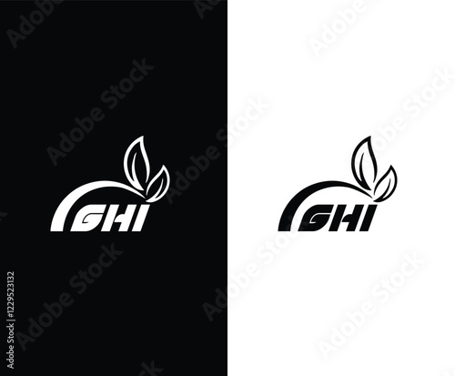 GHI letter technology logo design on black background GHI creative initials letter IT logo concept