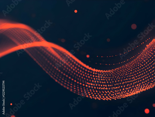 Abstract Red Particles Flow...