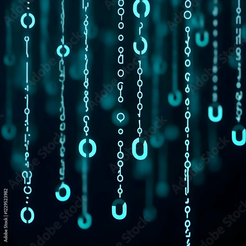 Glowing Symbols Cascading D...