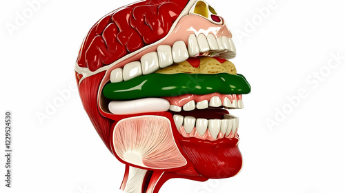 3D Illustration of Mouth An...